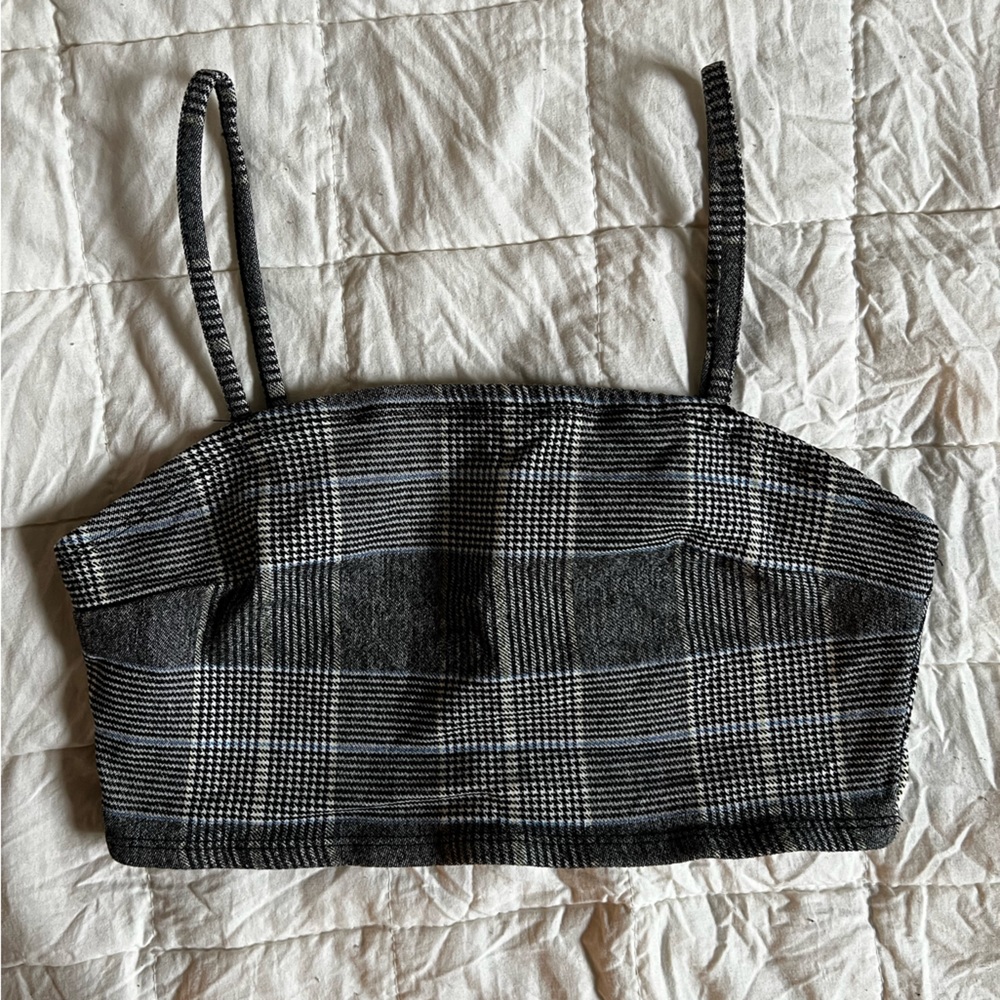 GARAGE super cropped plaid tank